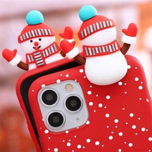 Iphone 12 Pro maxcase Christmas phone soft cover SNOWMAN only new. from USA